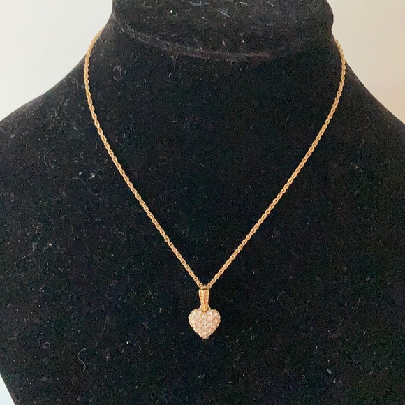 Vintage Monet rhinestone heart necklace - Picture 1 of 10